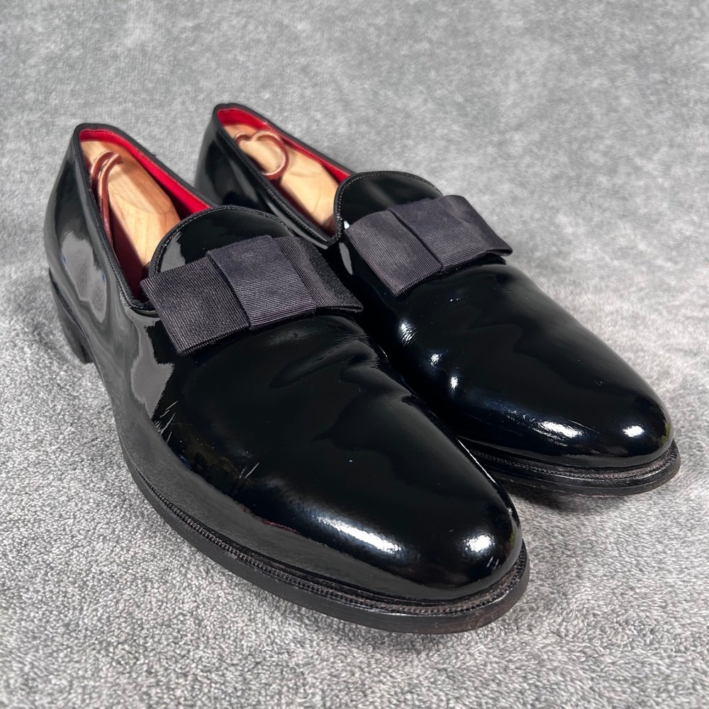 Allen Edmonds Ritz Tuxedo Bow Loafers Mens 11.5 AA Black Patent Leather USA - Picture 7 of 15